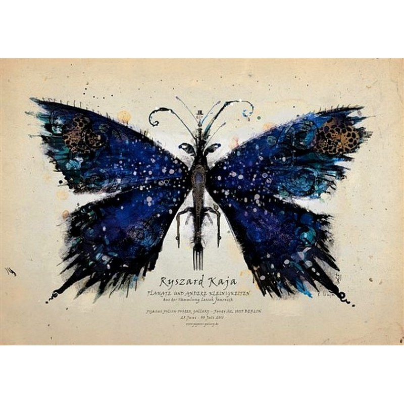 Niebieski motyl, Ryszard Kaja, polski plakat wystawowy